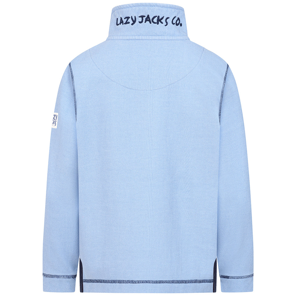 LJ700C - Boys Pique 1/4 zip Sweatshirt - Sky