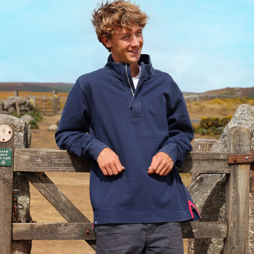LJ700 - Mens Pique 1/4 Zip Sweatshirt - Marine