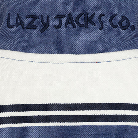 LJ700SC - Boy's Striped 1/4 Zip Pique Sweatshirt - Denim