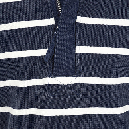 LJ700SC - Boy's Striped 1/4 Zip Pique Sweatshirt - Marine