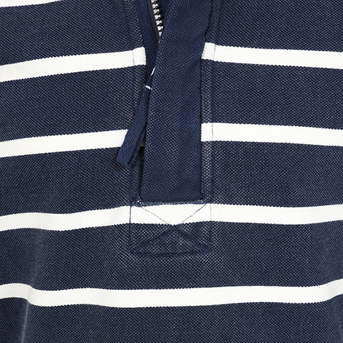 LJ700SC - Boy's Striped 1/4 Zip Pique Sweatshirt - Marine