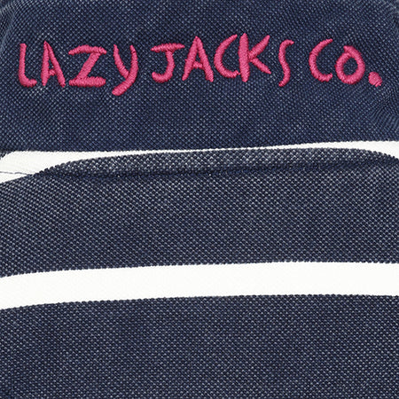 LJ700SC - Boy's Striped 1/4 Zip Pique Sweatshirt - Marine