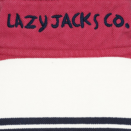 LJ700SC - Boy's Striped 1/4 Zip Pique Sweatshirt - Rouge