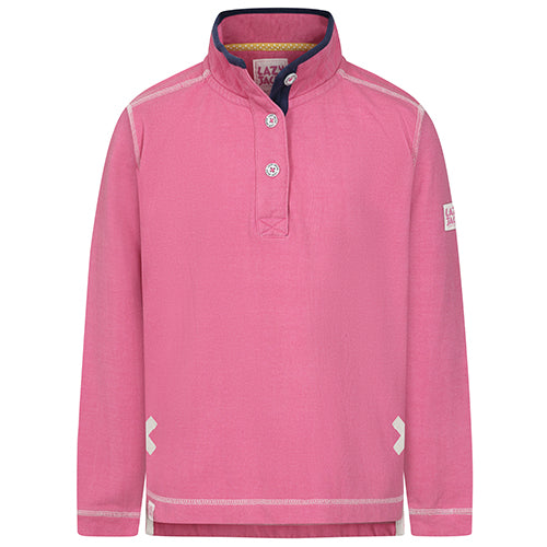 LJ301C -  Girls Pique Button Neck Sweatshirt - Salmon