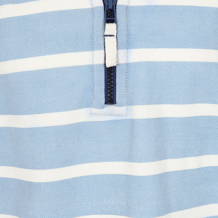 LJ700SC - Boys Striped 1/4 Zip Pique Sweatshirt - Sky