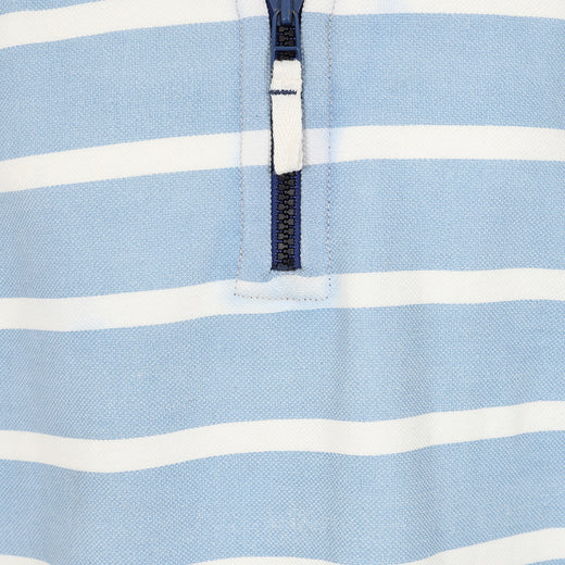 LJ700SC - Boys Striped 1/4 Zip Pique Sweatshirt - Sky