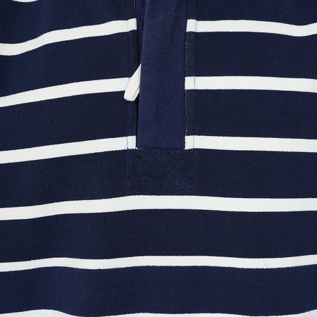 LJ700S - Mens Striped 1/4 Zip Pique Sweatshirt - Marine