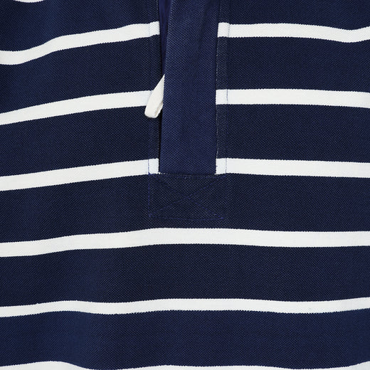 LJ700S - Mens Striped 1/4 Zip Pique Sweatshirt - Marine