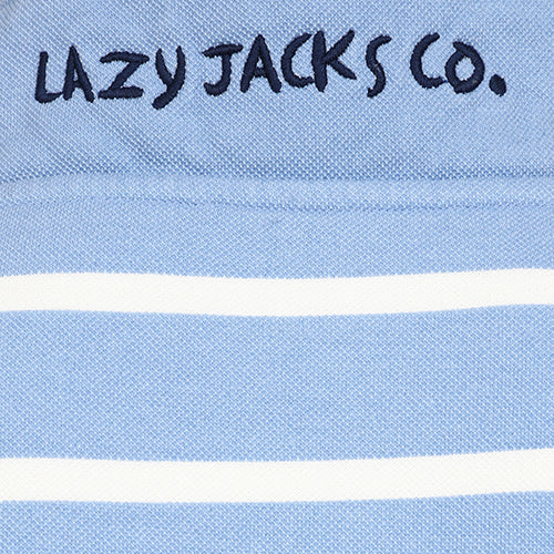 LJ700S - Men's Pique Striped Sweatshirt - Sky