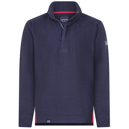 LJ703 - Men's 1/4  Zip Textured Sweatshirt - Marine