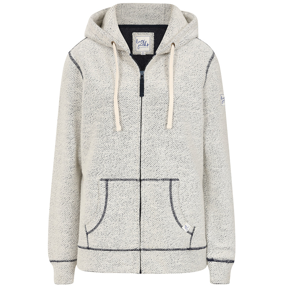 LJ704 - Men's Textured Full Zip Hoodie - Grey Marl
