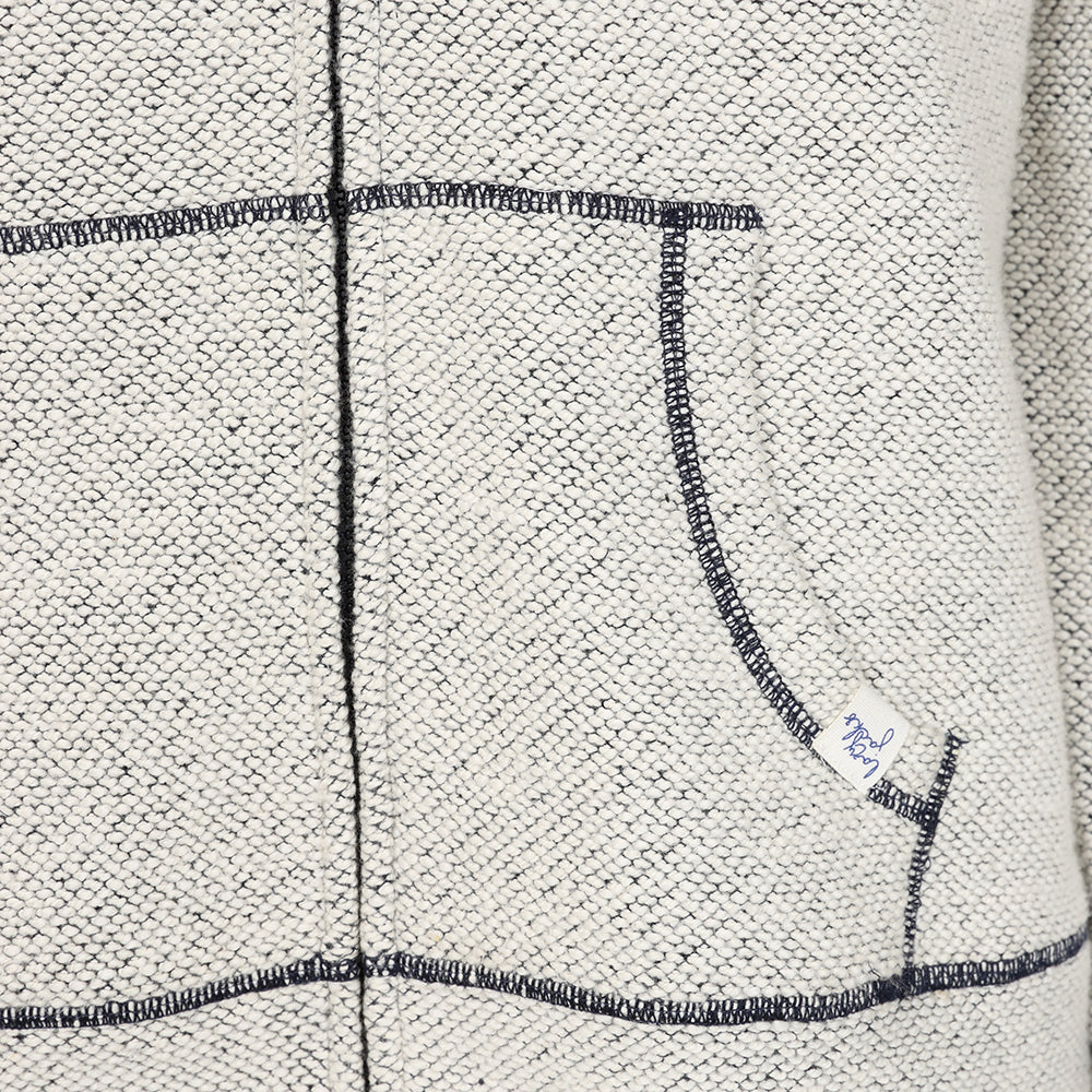 LJ704 - Men's Textured Full Zip Hoodie - Grey Marl