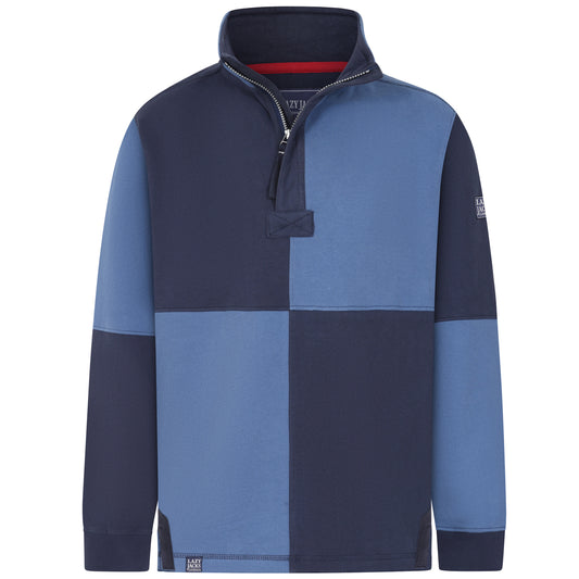 LJ720  - Men's Quartered Sweatshirt - Storm/Marine