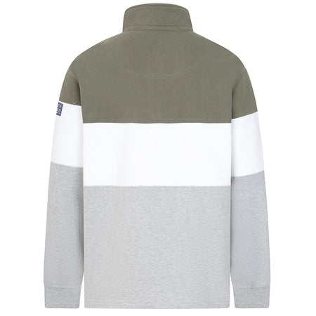 LJ722 - Men's Quarter Zip Branded Sweatshirt - Khaki/Grey Marle