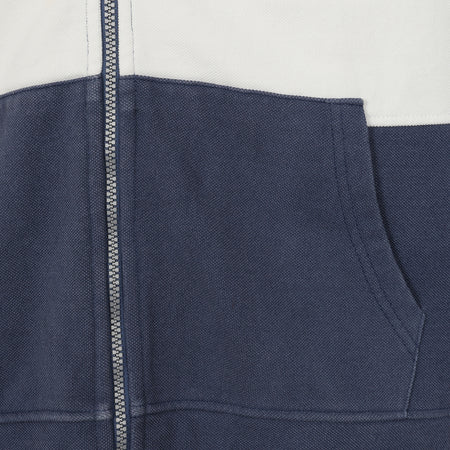 LJ722 - Mens Pique Full Zip Panel Hooded Sweatshirt - Sky
