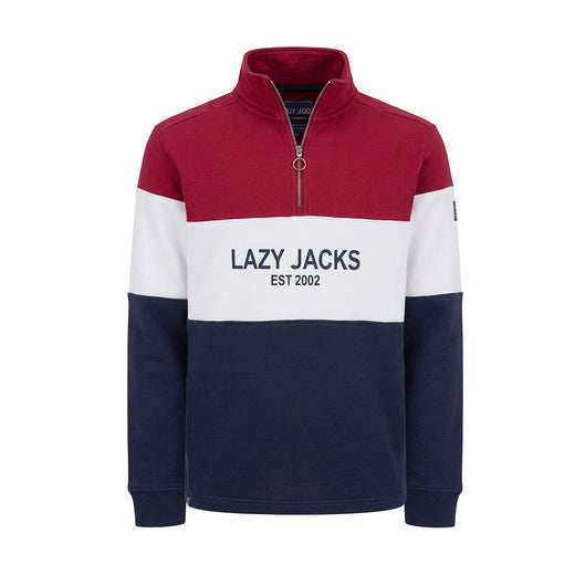 LJ722 - Men's Quarter Zip Branded Sweatshirt - Rouge