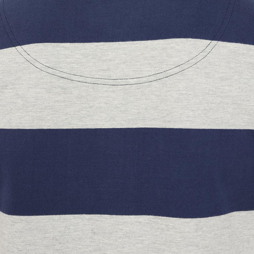 LJ78 - Men's Striped Rugby Shirt - Grey Marl