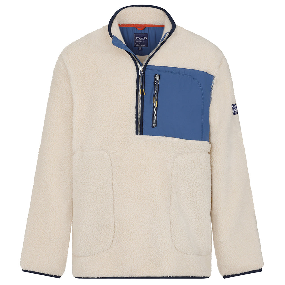 LJ850 - Men's Half Zip Sherpa Fleece - Oatmeal
