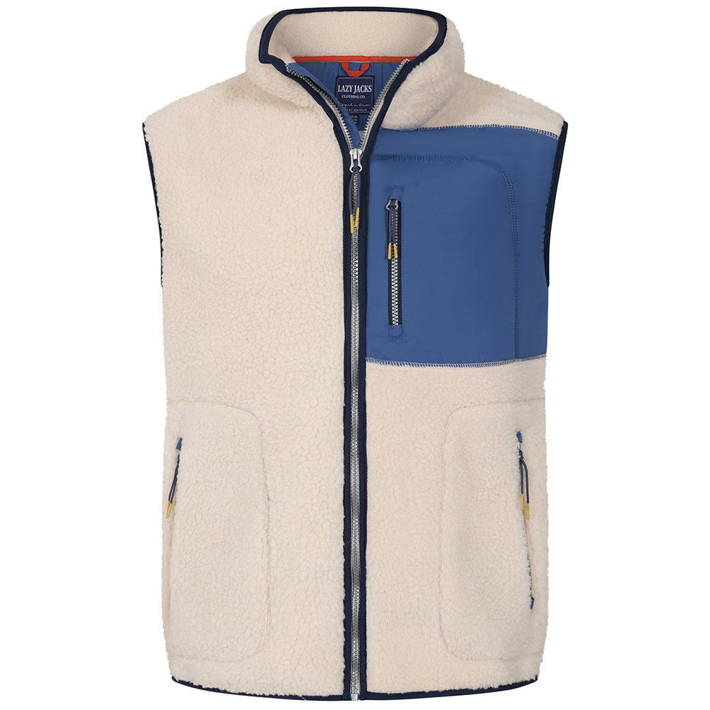 LJ852 - Men's Sherpa Fleece Gilet - Oatmeal