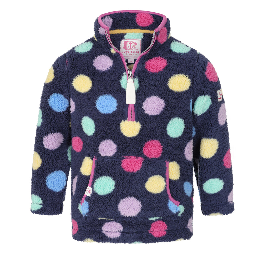 LJ85C - Girl's 1/4 Zip Super Soft Snug - Multi Spot