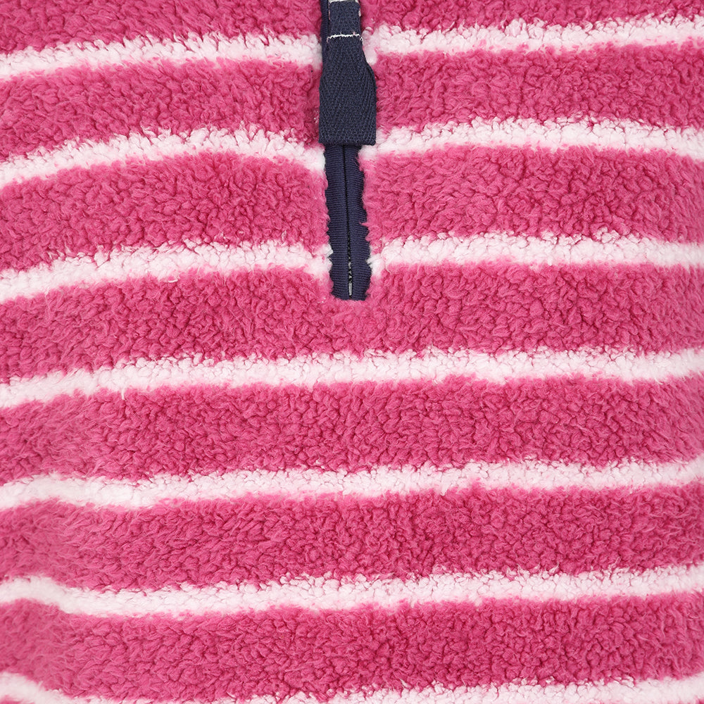 LJ86S - Striped 1/4 Zip Sweatshirt - Honeysuckle
