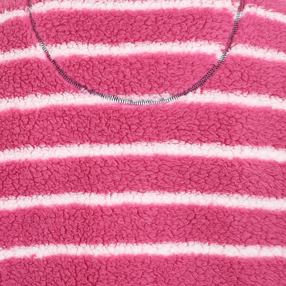 LJ86S - Striped 1/4 Zip Sweatshirt - Honeysuckle