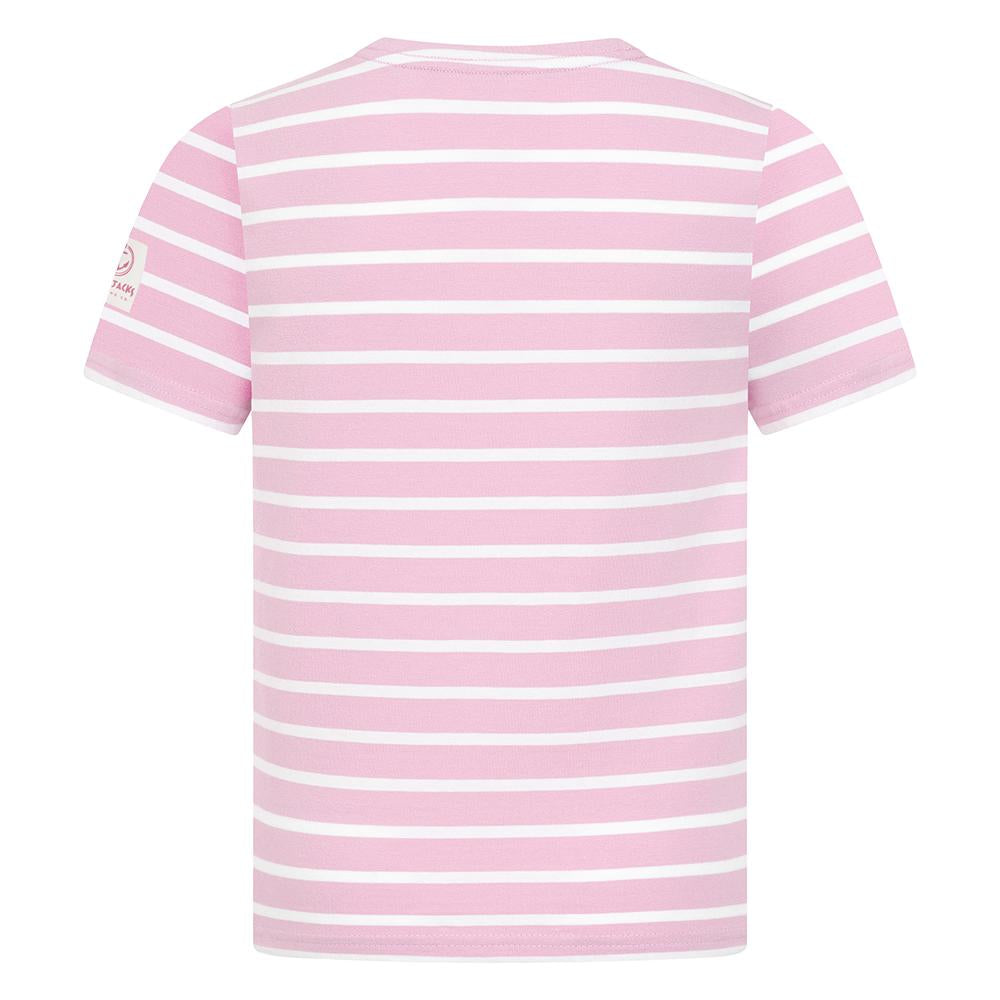 LJ8C - Girls Short Sleeve Breton Top - Pink