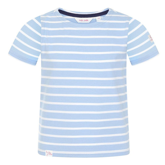 LJ8C - Girls Short Sleeve Breton Top - Sky