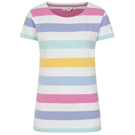 LJ8M - Ladies Multi Short Sleeve Breton - Watercolours