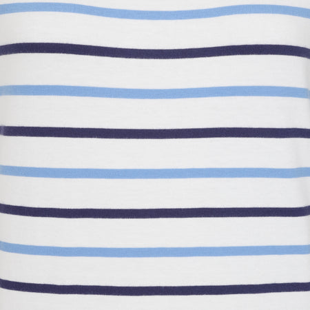 LJ8 - Ladies Short Sleeve Striped Breton Top - Blue