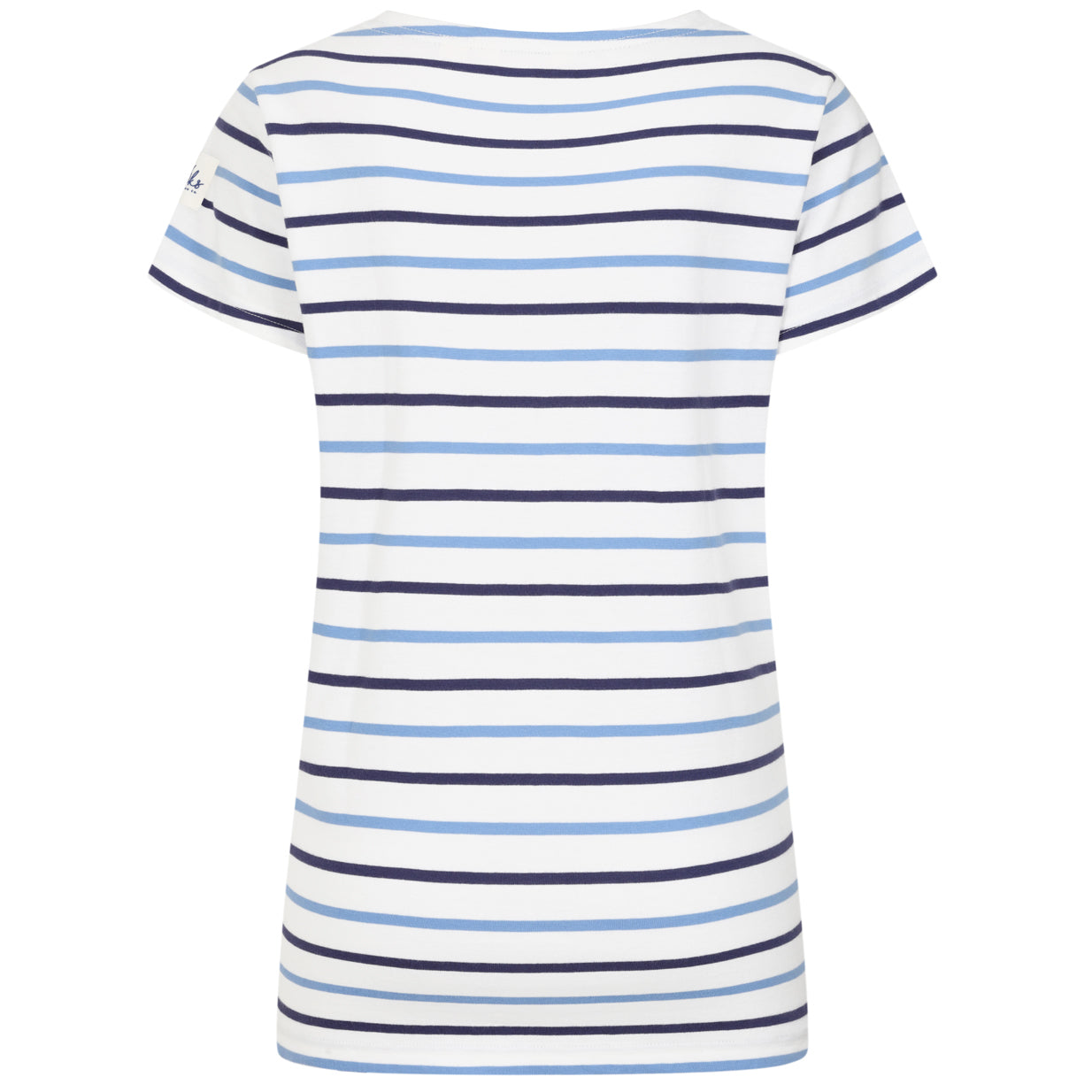 LJ8 - Ladies Short Sleeve Striped Breton Top - Blue