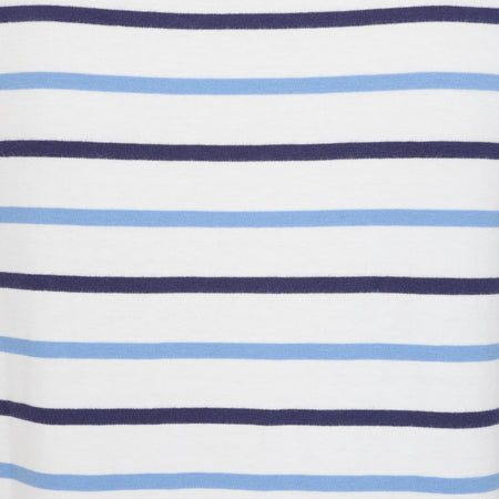 LJ8 - Ladies Short Sleeve Striped Breton Top - Blue