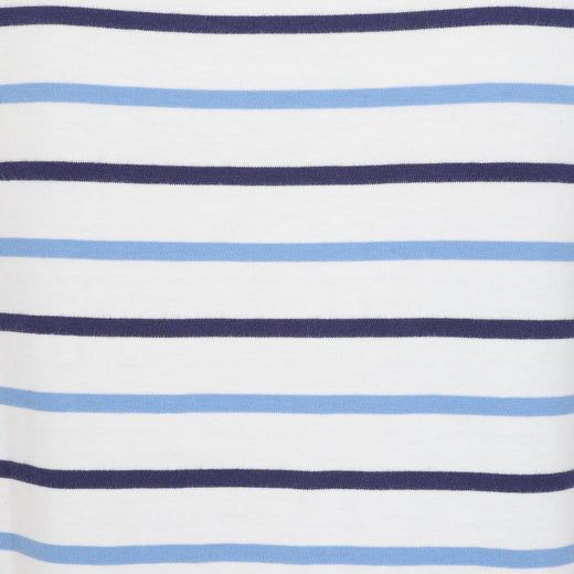 LJ8 - Ladies Short Sleeve Striped Breton Top - Blue