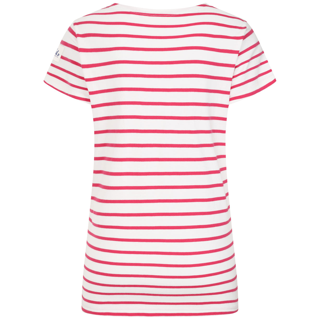 LJ8 - Ladies Short Sleeve Striped Breton Top - Cherry