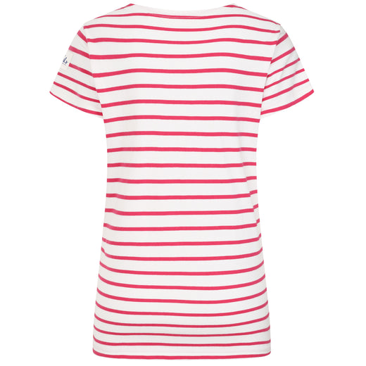LJ8 - Ladies Short Sleeve Striped Breton Top - Cherry