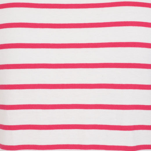 LJ8 - Ladies Short Sleeve Striped Breton Top - Cherry
