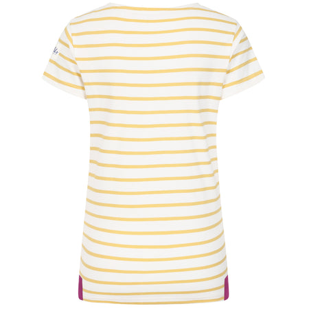 LJ8 - Ladies Short Sleeve Striped Breton Top - Lemon