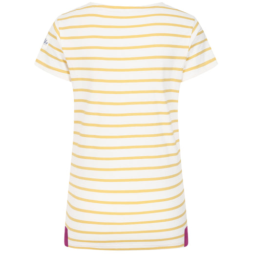 LJ8 - Ladies Short Sleeve Striped Breton Top - Lemon