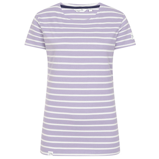 LJ8 - Ladies Short Sleeve Breton Top - Lilac