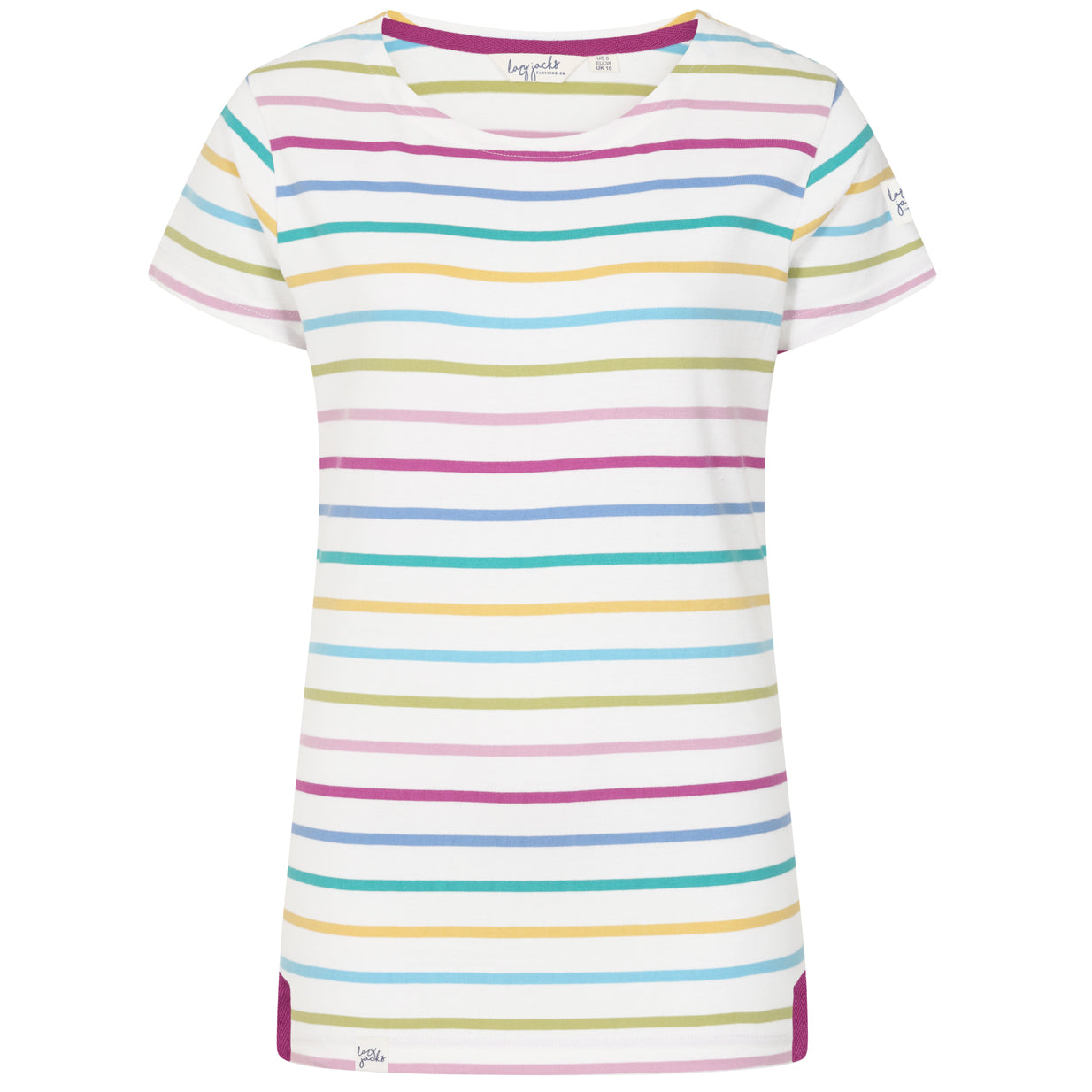 LJ8M - Ladies Short Sleeve Breton Top - Multi