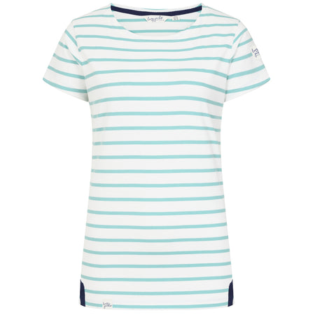 LJ8 - Ladies Short Sleeve Striped Breton Top - Peppermint