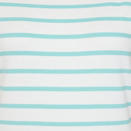 LJ8 - Ladies Short Sleeve Striped Breton Top - Peppermint