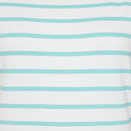 LJ8 - Ladies Short Sleeve Striped Breton Top - Peppermint