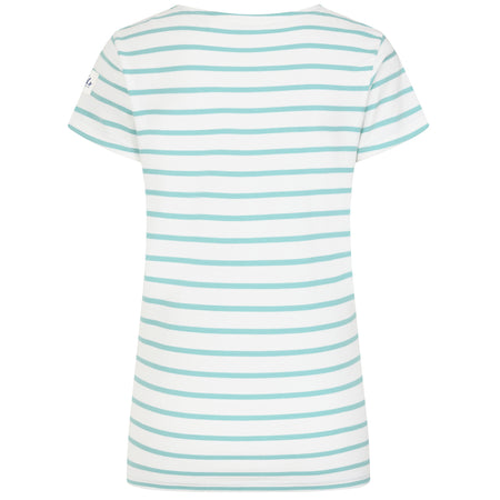 LJ8 - Ladies Short Sleeve Striped Breton Top - Peppermint