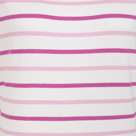 LJ8 - Ladies Short Sleeve Striped Breton Top - Pink