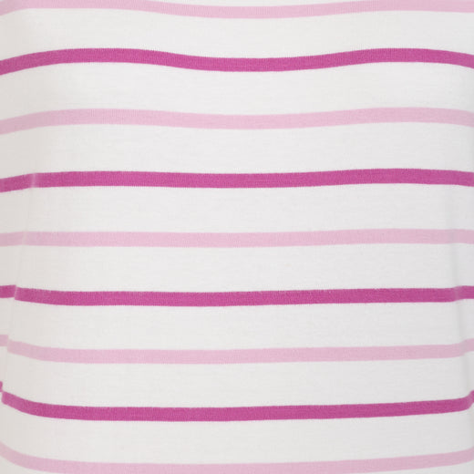 LJ8 - Ladies Short Sleeve Striped Breton Top - Pink