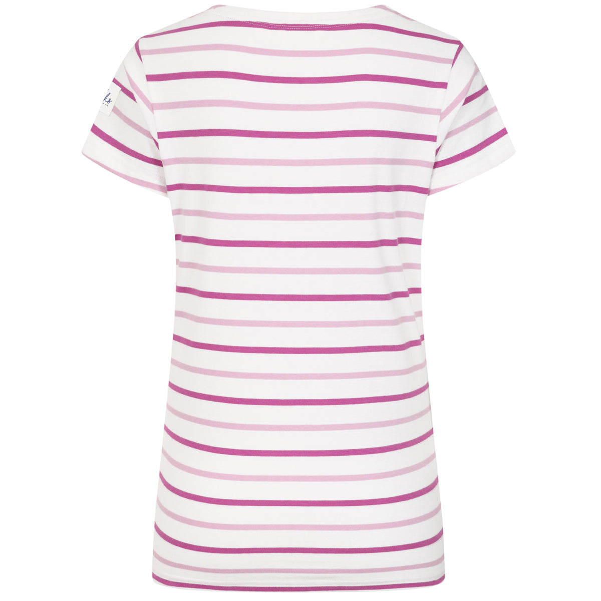 LJ8 - Ladies Short Sleeve Striped Breton Top - Pink