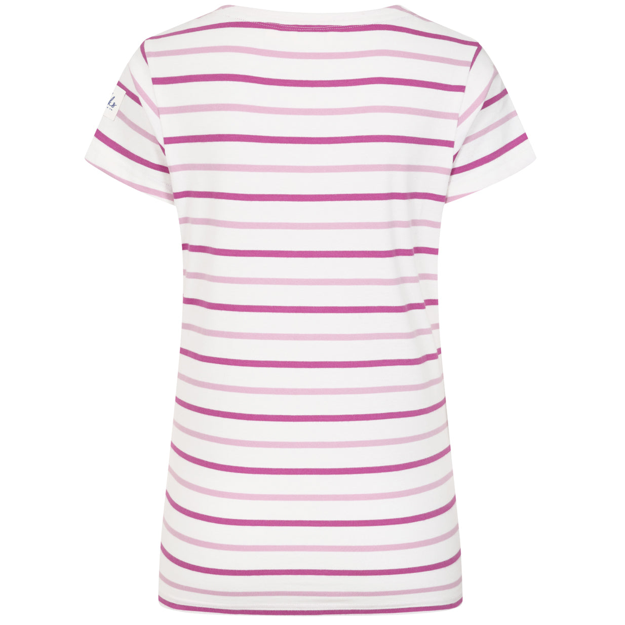 LJ8 - Ladies Short Sleeve Striped Breton Top - Pink