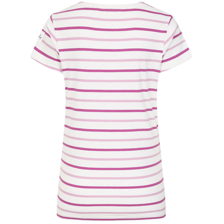 LJ8 - Ladies Short Sleeve Striped Breton Top - Pink