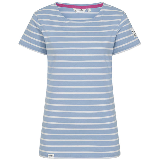LJ8 - Ladies' Striped Breton T-Shirt - Sky